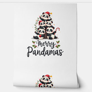 Merry Pandamas Pun Panda Christmas (2) Wallpaper