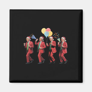 Merry Party Walk Cycle Trump Red Suit Santa Hats Magnet