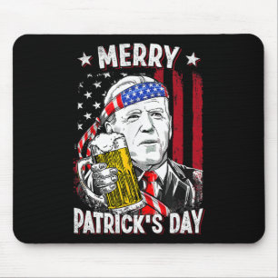 Merry Patricks Day For 4th Of July Funny Biden Dri Mouse Pad