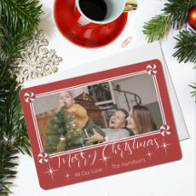 Merry Peppermints Christmas Photo Holiday Card