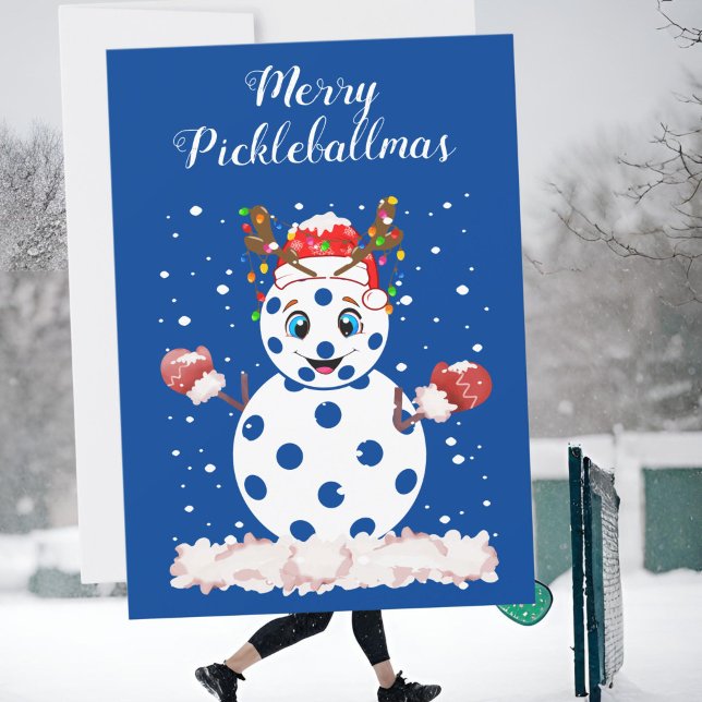Merry pickleballmas Christmas Pickleball fan Holiday Card (Creator Uploaded)