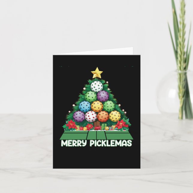 Merry Picklemas Funny Pickleball Christmas  Card (Front)