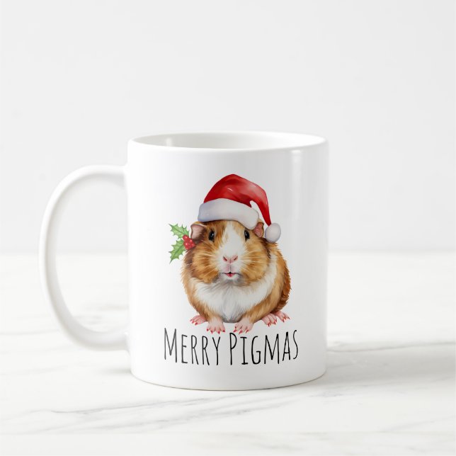 Merry Pigmas Christmas Guinea Pig Coffee Coffee Mug (Left)