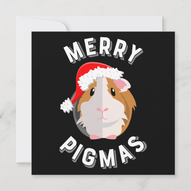 Merry Pigmas Cute and Funny Guinea Pig Christmas Card (Front)