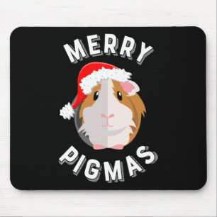 Merry Pigmas Cute and Funny Guinea Pig Christmas Mouse Pad
