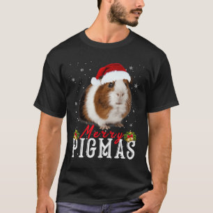 Merry Pigmas Face Mask Fun Guinea Pig Christmas Sa T-Shirt
