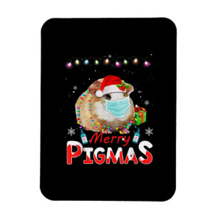 Merry Pigmas Face Mask Funny Guinea Pig Christmas Magnet