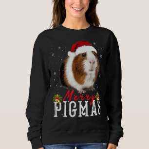 Merry Pigmas Face Mask Funny Guinea Pig Christmas Sweatshirt