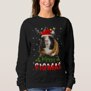 Merry Pigmas Face Mask Funny Guinea Pig Christmas Sweatshirt