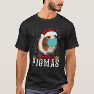 Merry Pigmas Face Mask Funny Guinea Pig Christmas T-Shirt