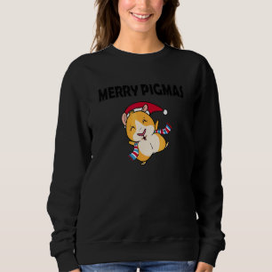 Merry Pigmas Face Mask Guinea Pig Christmas Santa Sweatshirt