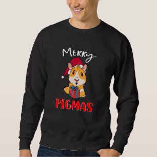 Merry Pigmas Face Mask Guinea Pig Christmas Santa Sweatshirt