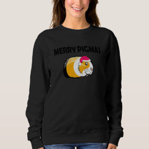 Merry Pigmas Face Mask Guinea Pig Christmas Santa Sweatshirt