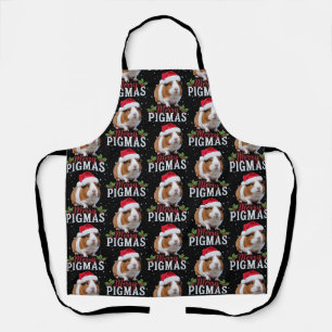 Merry Pigmas Funny Guinea Pig Christmas Santa Xmas Apron