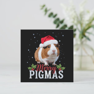 Merry Pigmas Funny Guinea Pig Christmas Santa Xmas Holiday Card