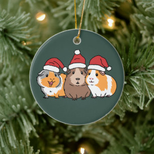 Merry Pigmas Guinea Pig Christmas Animal Lover Ceramic Ornament