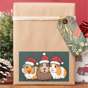Merry Pigmas Guinea Pig Christmas Animal Lover  Rectangular Sticker
