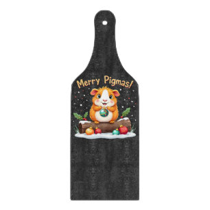 Merry Pigmas Guinea Pig Christmas Santa Cutting Board