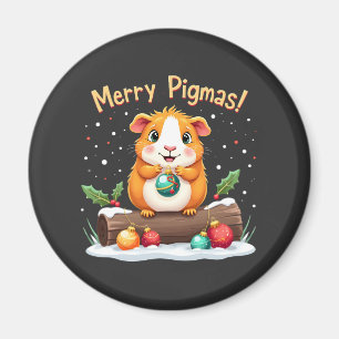 Merry Pigmas Guinea Pig Christmas Santa Magnet
