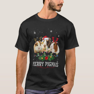 Merry Pigmas Merry Christmas  Guinea Pig Antlers L T-Shirt