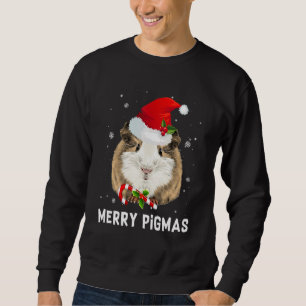 Merry Pigmas Santa Hat Guinea Pig Christmas Pajama Sweatshirt