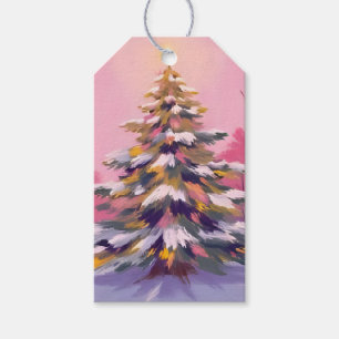 Merry Pink Christmas   Watercolor Holiday Gift Tags