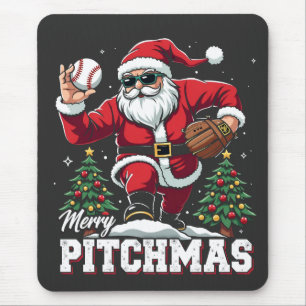 Merry Pitchmas Christmas Santa Baseball Lover Mouse Pad