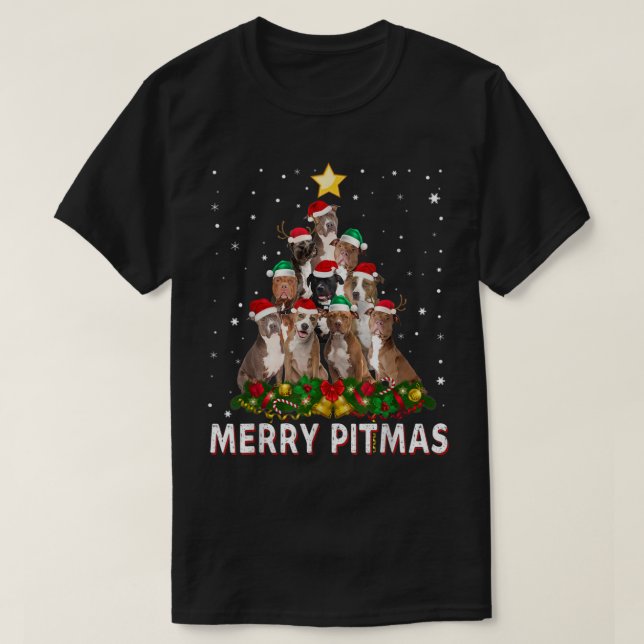 Merry Pitmas Pitbull Dog Ugly Christmas Sweater Tr (Design Front)