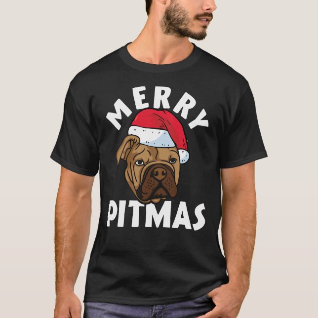 Merry Pitmas Pitbull Dog Ugly Christmas Sweater Tr (Front)