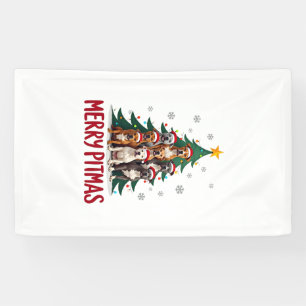 Merry Pitmas Pitbull Dog Ugly Christmas Sweater Tr Banner
