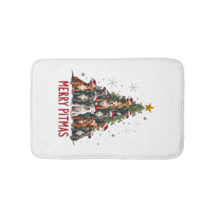 Merry Pitmas Pitbull Dog Ugly Christmas Sweater Tr Bath Mat