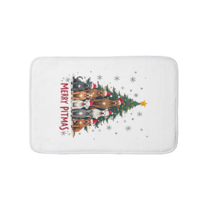 Merry Pitmas Pitbull Dog Ugly Christmas Sweater Tr Bath Mat