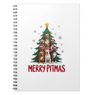 Merry Pitmas Pitbull Dog Ugly Christmas Sweater Tr Notebook