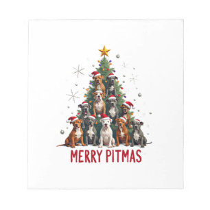 Merry Pitmas Pitbull Dog Ugly Christmas Sweater Tr Notepad