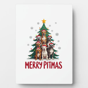 Merry Pitmas Pitbull Dog Ugly Christmas Sweater Tr Plaque