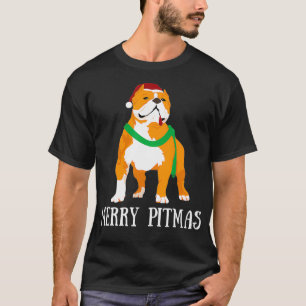 Merry Pitmas Pitbull Santa Claus Dog Pittie Christ T-Shirt
