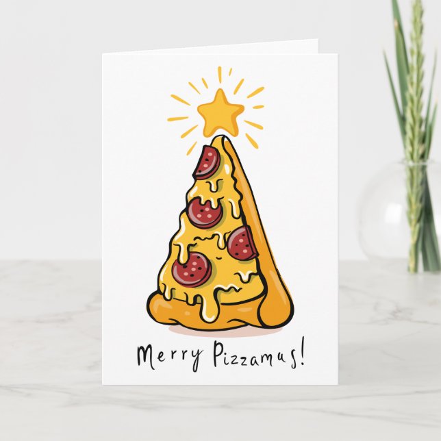 Merry Pizzamas - A Festive Slice of Joy! Holiday Card (Front)