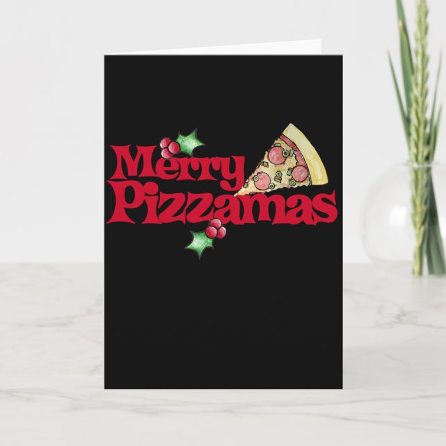 merry pizzamas holiday card (Front)