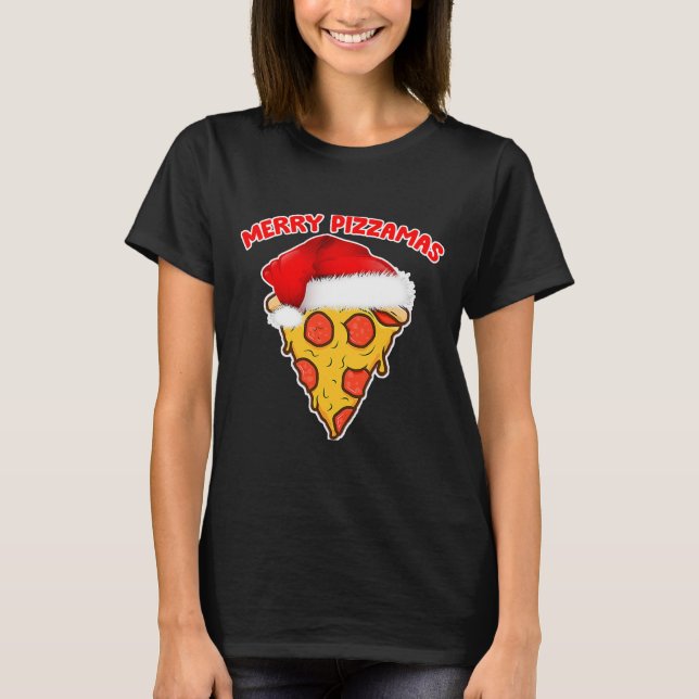 Merry Pizzamas Pizza Pyjamas Christmas T-Shirt (Front)