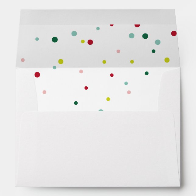 Merry Polka Dot Lined 5x7 Envelope (Back (Bottom))