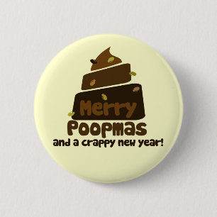 Merry Poopmas 6 Cm Round Badge