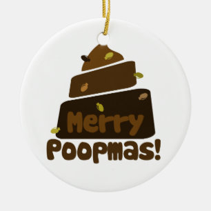 Merry POOPmas Ceramic Ornament