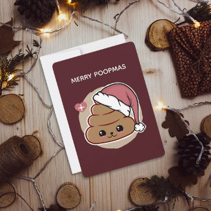 Merry Poopmas Kawaii Christmas Holiday Card
