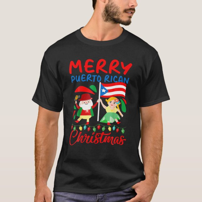 Merry Puerto Rican Christmas Puerto Rico Christmas T-Shirt (Front)