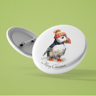 Merry Puffin, custom 3 Cm Round Badge