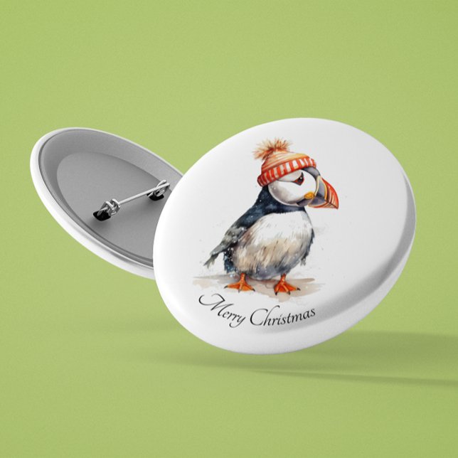 Merry Puffin, custom 3 Cm Round Badge (Creator Uploaded)