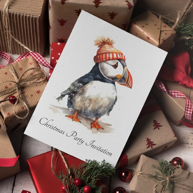 Merry Puffin, custom Invitation (Creator Uploaded)