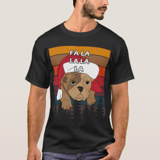 Merry Pug Christmas, fa la la la la distressed sun T-Shirt