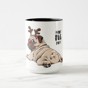 Merry Pug Party Mug