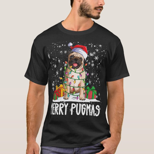 Merry Pugmas 2022 Xmas Pug Christmas Party Pug Lov T-Shirt (Front)